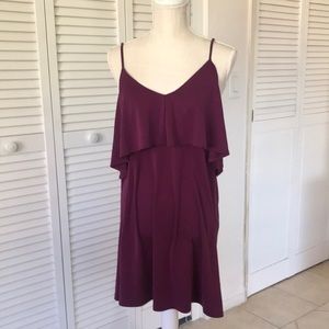 Beautiful cocktail‎ dress, spaghetti straps, low v  back, purple, plum, size S